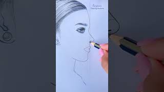 Easy Way to Draw side face of  a girl || Satisfying Creative Art