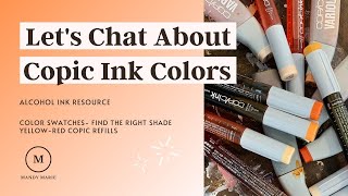 16 Opalescent Yellow-Red Copic Alcohol Ink Refill Swatches