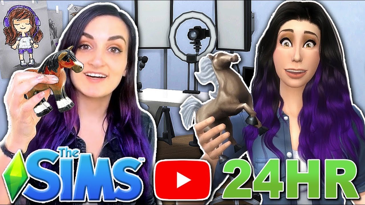 24 Hour Living As My Youtuber Sim Challenge Youtube