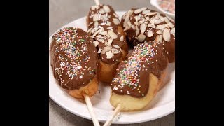 [食左飯未呀 Cookat] 朱古力棉花糖熱狗 Marshmallow Chocolate Corn Dog