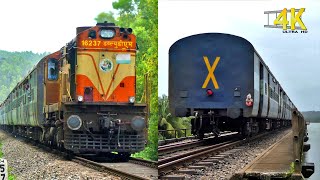 FURIOUSLY HONKING ALCo CHUGS Over the SHARAVATHI BRIDGE !! ERNAKULAM PUNE SUPERFAST EXPRESS !!