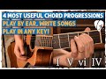 4 COMMON CHORD PROGRESSIONS EVERY GUITARIST SHOULD KNOW + Nashville Number System FOR BEGINNERS!