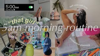 5AM morning routine 🌱 how to be THAT GIRL + motivation, changing my life, productive planning 2023