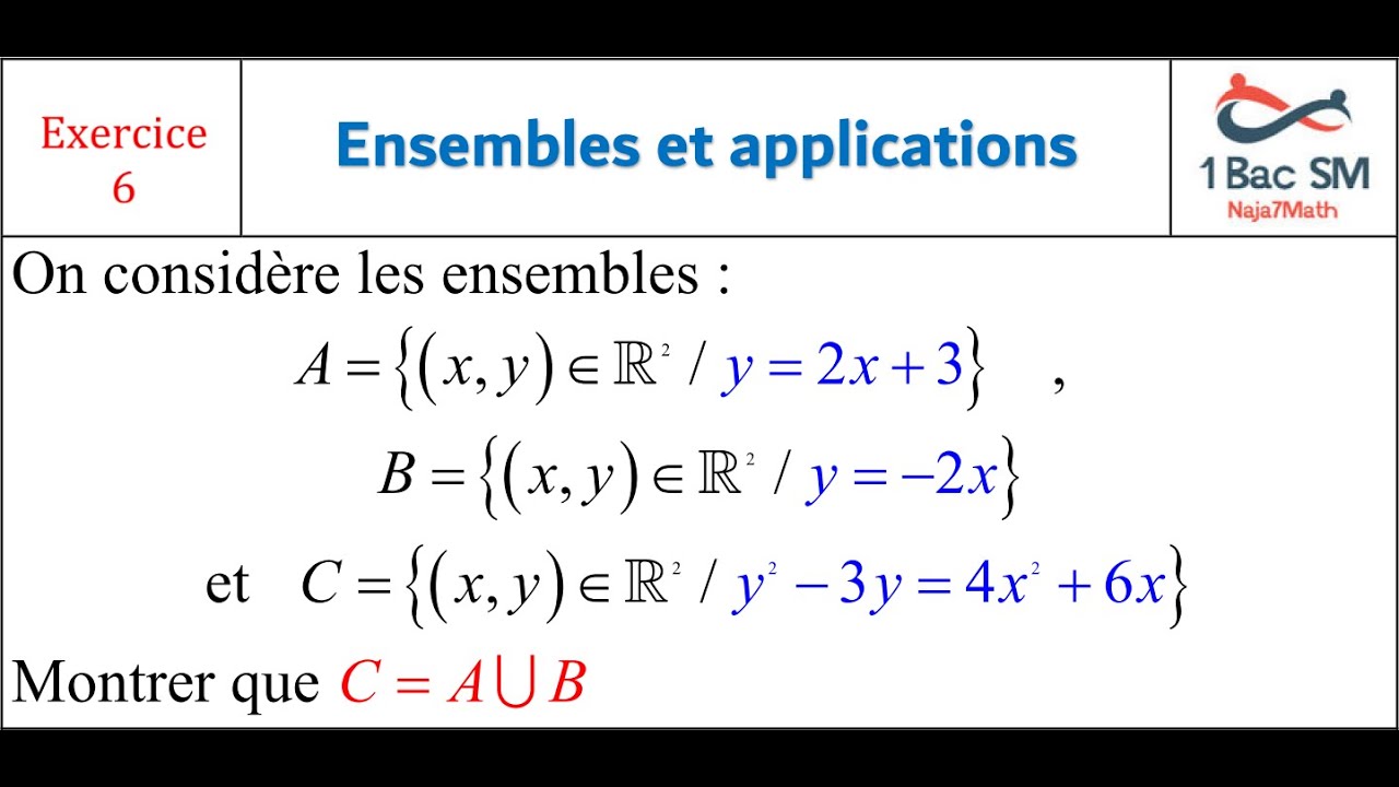 Exercice 06-Ensembles Et Applications-1ère BAC Sciences Mathématiques ...