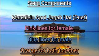 Manzilein Apni Jagah Hai KARAOKE With HD Lyrics- Hindi DUET With Full Karaoke- HD