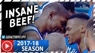 Russell Westbrook vs Kevin Durant INSANE BEEF Duel Highlights (2017.11.22) - Wes
