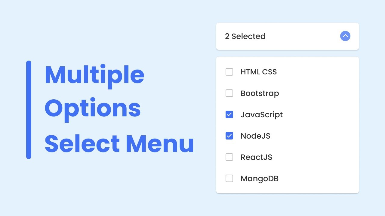 Multiple Options Select Menu In HTML CSS & JavaScript - YouTube