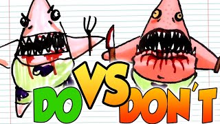 DOs & DON'Ts Drawing Patrick.exe ➤ SlendySpongebob In 1 Minute CHALLENGE!