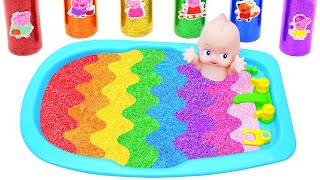 Satisfying Video | DIY How To Make Rainbow Baby Pool From Mixing Slime in Bathtub Cutting ASMR