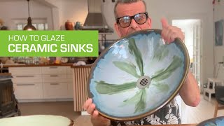 122. How to Glaze a Ceramic Sink - Final steps of my Wheel Thrown Pottery sinks