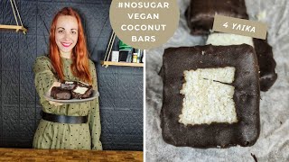 NO BAKE CHOCOLATE COCONUT BARS// ΩΜΕΣ \u0026 ΧΩΡΙΣ ΖΑΧΑΡΗ ΣΟΚΟΛΑΤΕΝΙΕΣ ΜΠΑΡΕΣ ΚΑΡΥΔΑΣ