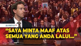 Momen Mark Zuckerberg Minta Maaf ke Orang Tua Korban Akibat Sosial Media