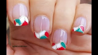 CHRISTMAS NAIL ART 2020 #4 / Festive French Manicure In Mosaic Design