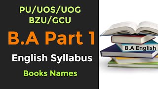 BA part 1 English syllabus and books names