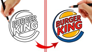 How To Draw BURGER KING Logo Step by Step Easy