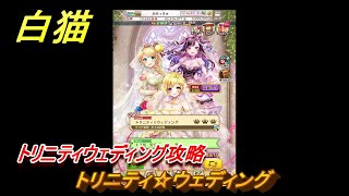 白猫　トリニティウェディング攻略　トリニティ☆ウェディング　ガチャキャラ　フラン（剣）メラルーカ（杖）シャルロット（鎖剣）　＃３４　【白猫プロジェクト】