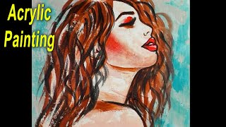 Acrylic Painting Tutorial for beginners #abstract | how to paint a woman step by step