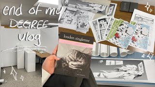 end of degree vlog | finishing my manga, lit mag event, packing up studio