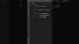 Draw a hexagon using turtle in Python