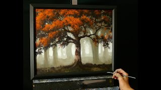 Painting an autumn misty forest landscape in acrylic with Tim Gagnon