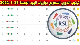 جدول ترتيب الدوري السعودي للمحترفين مباريات اليوم الجمعة 27-1-2022