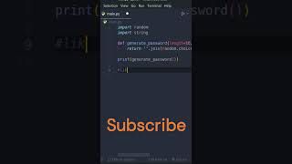 Create Strong Passwords Genrator with Python python shorts #hacker #yotubeshorts #shorts #trendning
