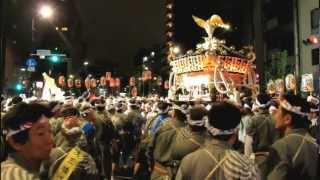 2012年 鳥越神社鳥越まつり 御本社神輿宮入りにスカイツリー点灯(HD)