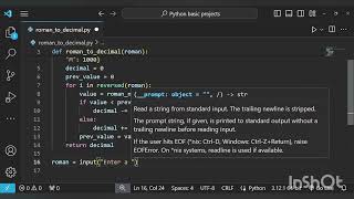 Converting roman numerals to decimal numbers using python