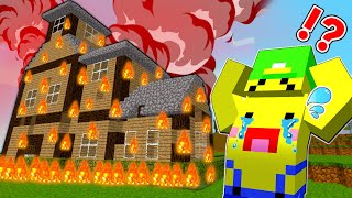 【大惨事🔥】家が大火事になるマインクラフト😱【マイクラ Minecraft】ぽっぴんず