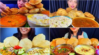 Asmr Eating Soft Puri/Luchi with Aloo Sabji Semui Kheer 🤤 Puri Eating Asmr 😋 Food Compilation 🤤