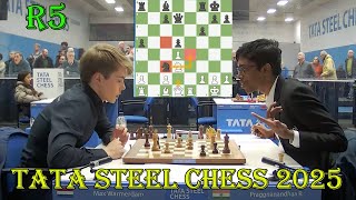 Max Warmerdam (2646) vs Praggnanandhaa (2741) || Tata Steel Chess 2025 - R5