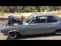 blown big block chev 14 71 lc torana laying rubber at idle