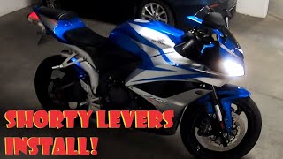 SHORTY LEVERS INSTALL HONDA CBR600RR * QUICK & EASY *