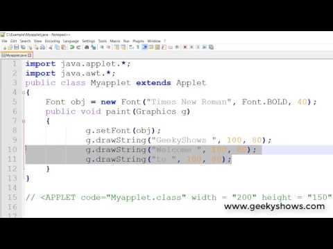 Font Constructor and setFont in Java Applet (Hindi) Font Constructor and setFont in Java Applet (Hindi)