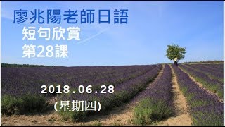 20180628(四)廖兆陽老師日語 欣賞短句    ~+ながら+V　て型 　~+てから+V　～＋たり～+たりする   ~ている　～＋し～し　～＋から