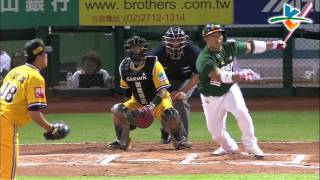 20130615 CPBL 獅V.S象 6上張泰山敲出左外野方向2壘安打