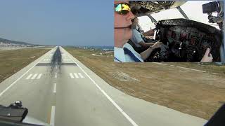 Boeing 737 Rhodos approach - multiple cockpit views