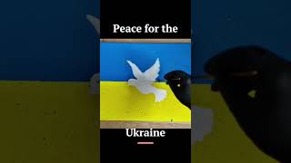 Symbol of Unity: Learn to Paint the Ukrainian Flag and a Peace Dove with Mistletoe #shorts