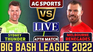 Live Sydney Thunder vs Melbourne Renegades | MLR vs SYT Live 47th T20 Match Big Bash League 2022-23