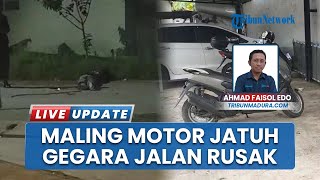 Pemotor Jatuh seusai Tabrak Lubang di Desa Jaddih Jatim, Motor yang Dipakai Diduga Barang Curian