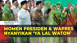 Presiden Prabowo Hingga Khofifah Nyanyikan Lagu Ya Lal Waton di Pembukaan Kongres XVIII Muslimat NU