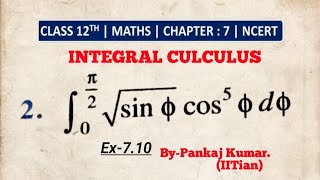 Ex-7.10 Q2 NCERT solutions of integrals class-12th