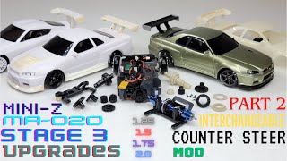 Counter Steer Mod** Mini-Z MA-020 AWD *Stage 3* Upgrades *Part 2* Gear Ratios 1.25, 1.5, 1.75, 2.0