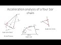 Acceleration analysis of a four bar chain