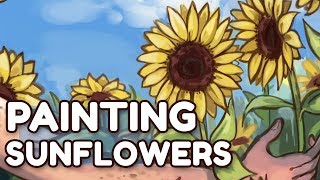 Painting a Sunflower Scene // SAI Speedpaint