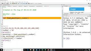 Inserting a new element in a sorted list.