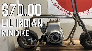 $70 Lil Indian 600 Mini Bike pt 1