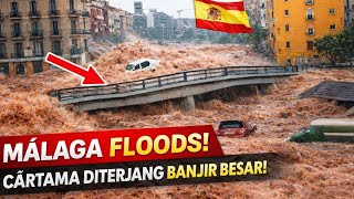 Moments After Massive Flooding In Malaga Spain Cars Swept Away Bridge ...