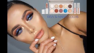 KKW \u0026 Mario Makeup | Karolin |مكياج سموكي ازرق | كارولين