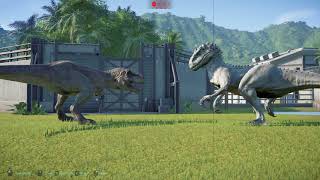 쥬라기월드 에볼루션 티라노사우루스vs인도미누스렉스 Jurassic world Evolution Dinosaur fight (T-rex~vs~I-rex)